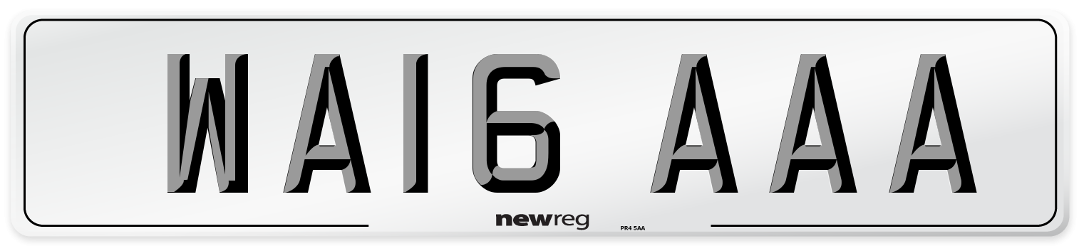 WA16 AAA Number Plate from New Reg